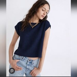 Madewell Navy Blue Crop Top